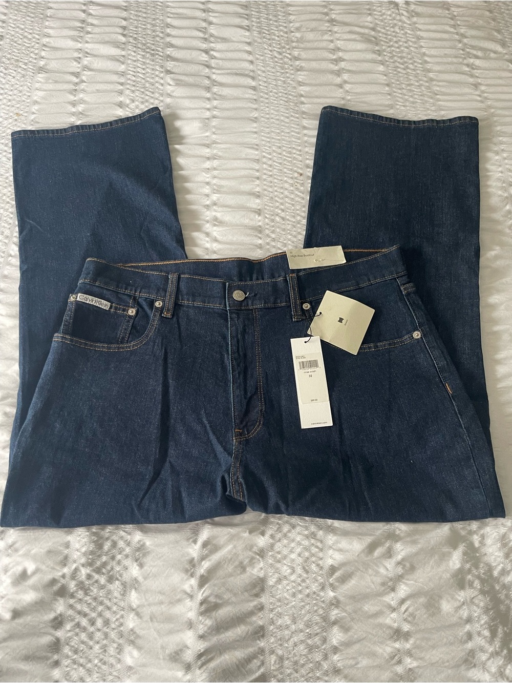 Calvin Klein high rise boot cut rinse wash denim jeans Size 32